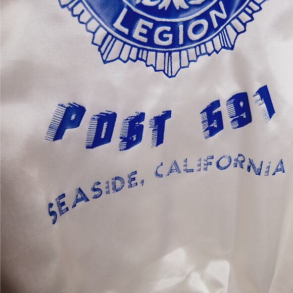 Vintage American Legion Satin Bomber Jacket Artisto Jac Men's L Seaside Post 591 - Picture 12 of 12